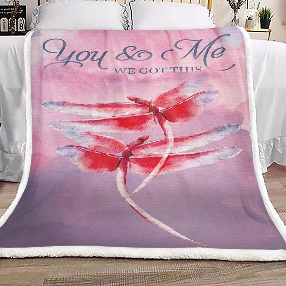 Dragonfly Sherpa Fleece Blanket