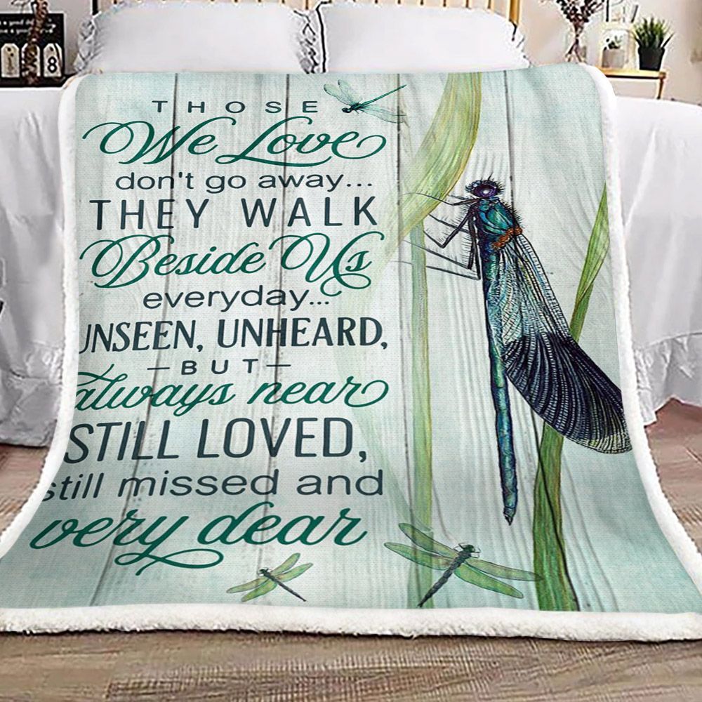 Dragonfly Sherpa Fleece Blanket