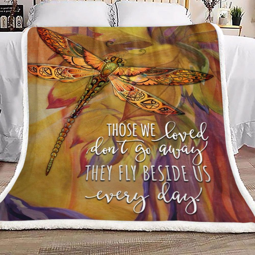 Dragonfly Sherpa Fleece Blanket