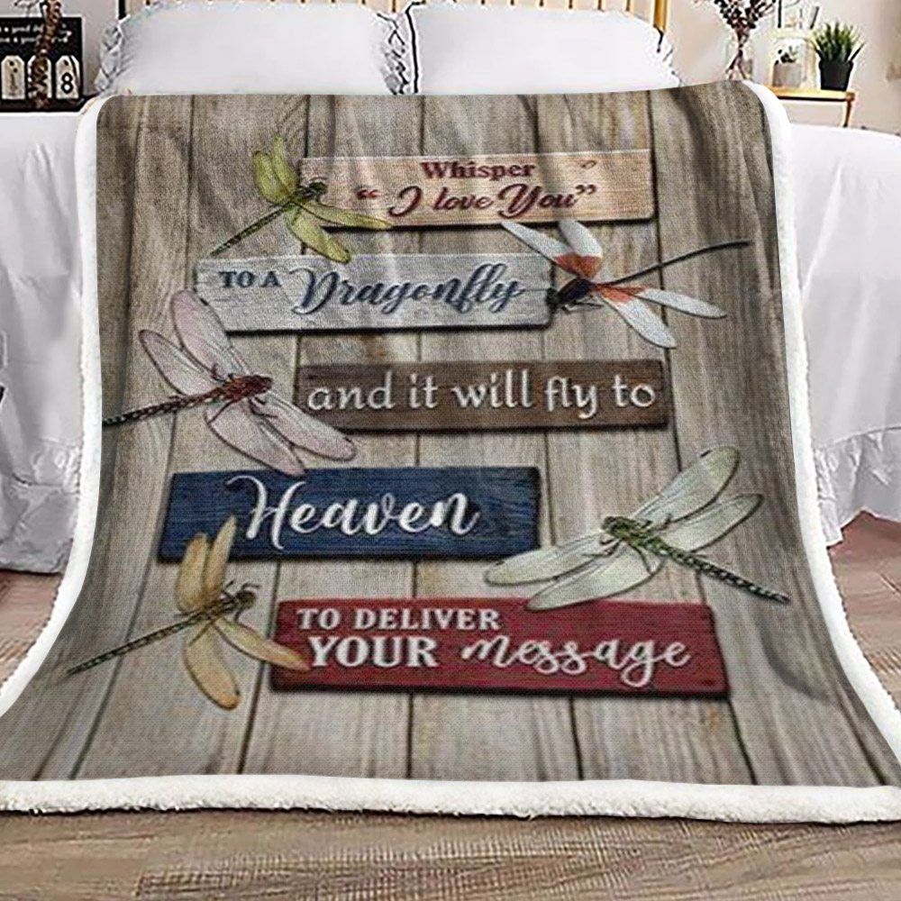 Dragonfly Sherpa Fleece Blanket