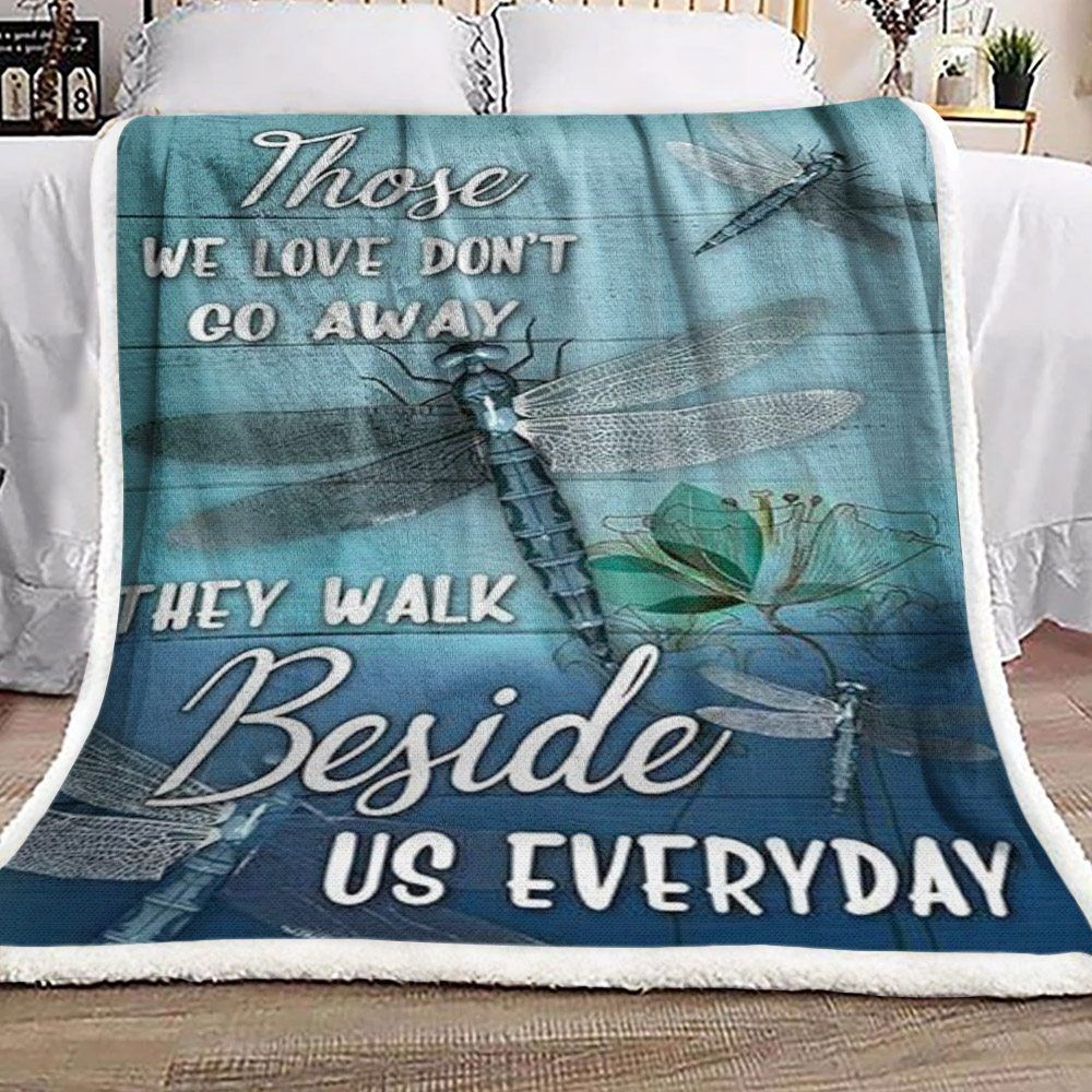 Dragonfly Sherpa Fleece Blanket