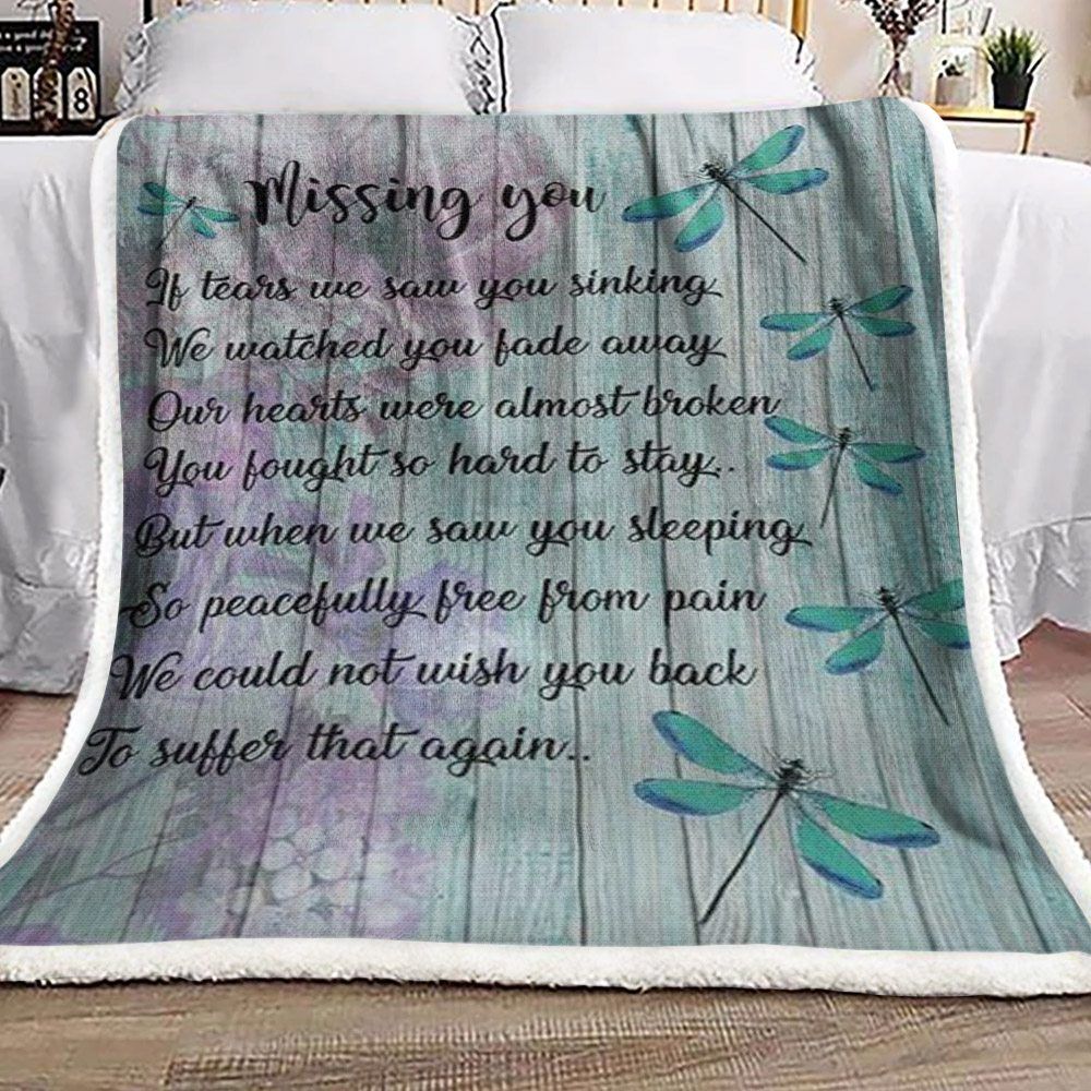 Dragonfly Sherpa Fleece Blanket