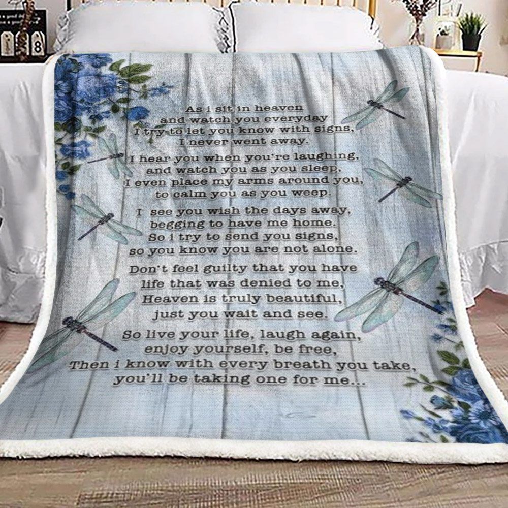 Dragonfly Sherpa Fleece Blanket