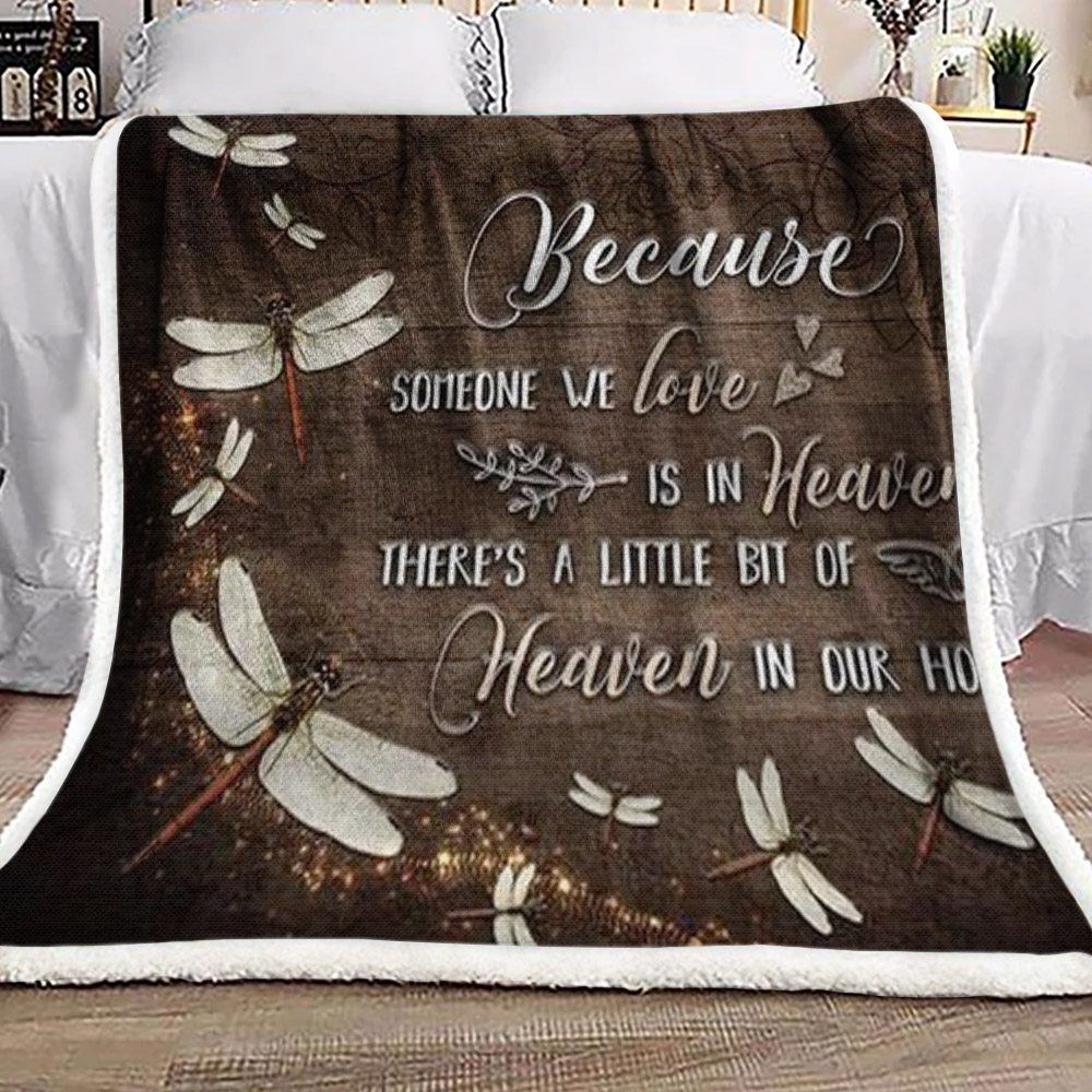 Dragonfly Sherpa Fleece Blanket