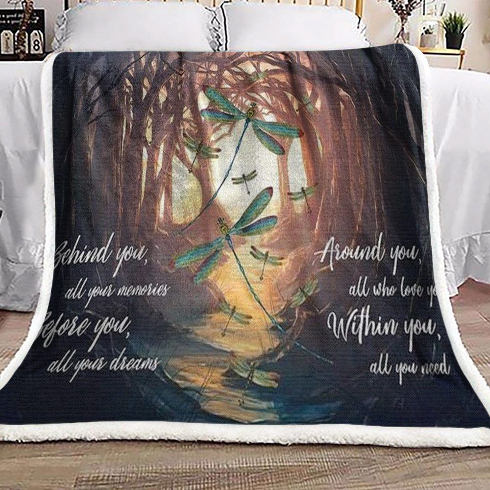 Dragonfly Sherpa Fleece Blanket