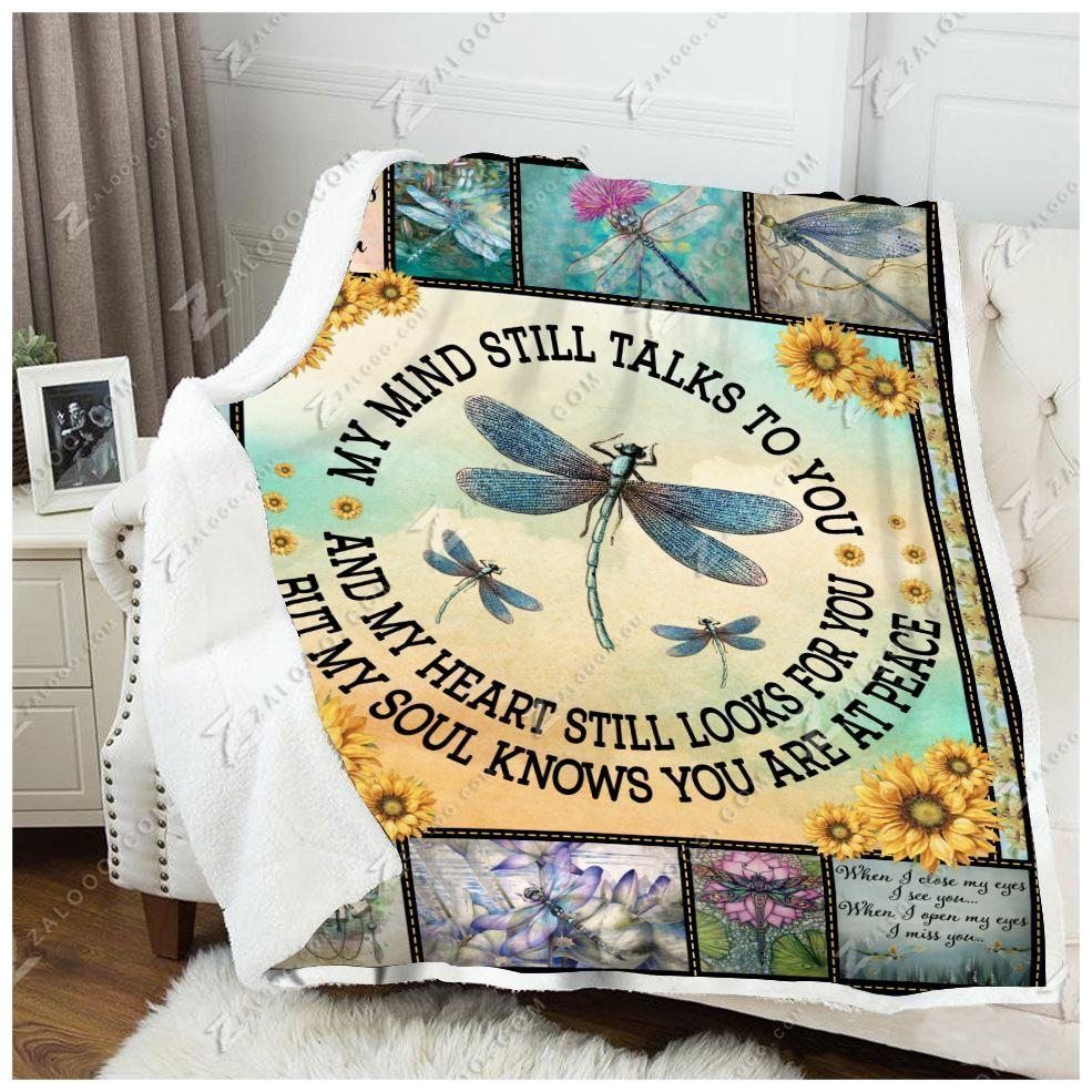 Dragonfly Sherpa Fleece Blanket