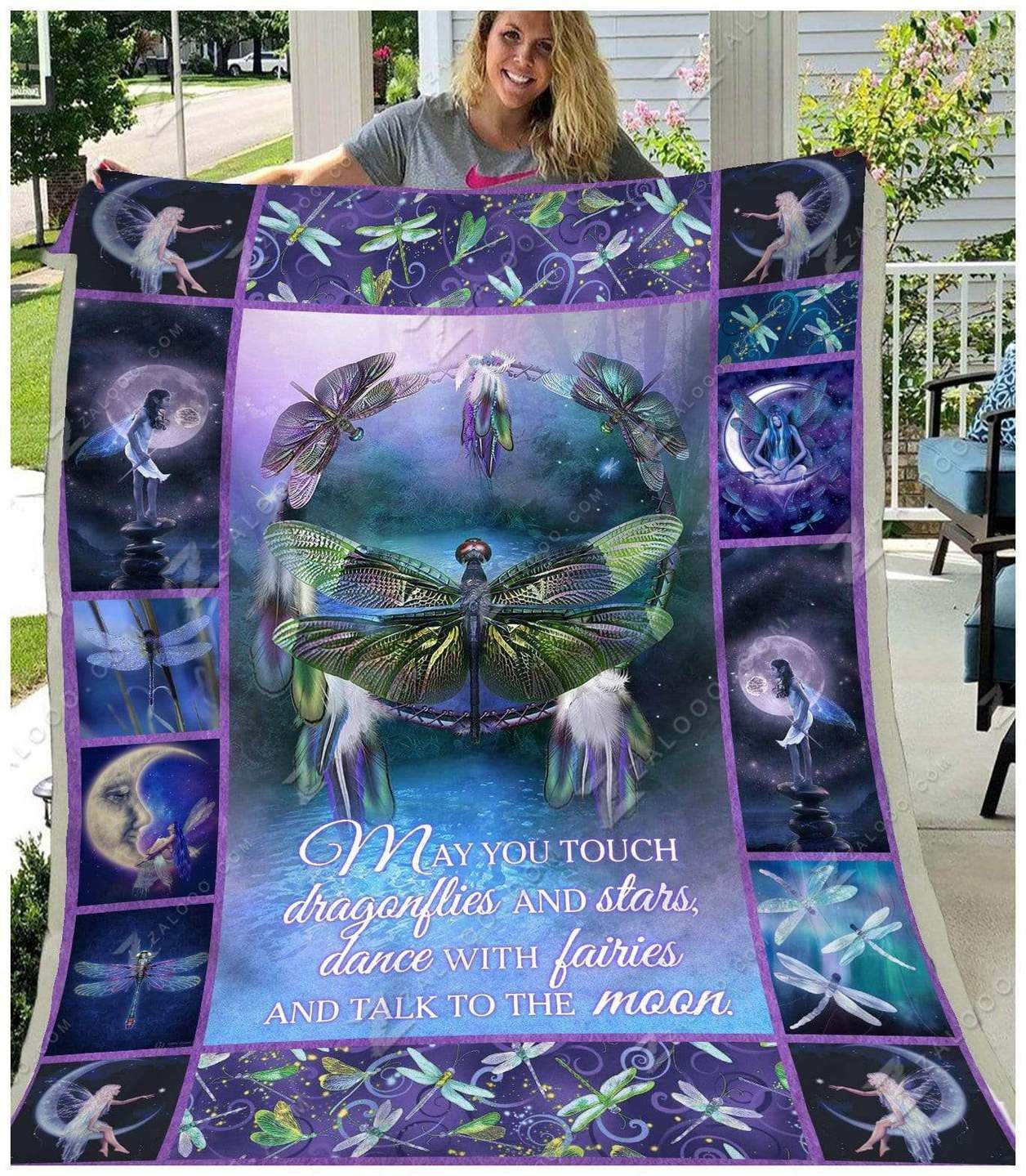 Dragonfly Sherpa Fleece Blanket