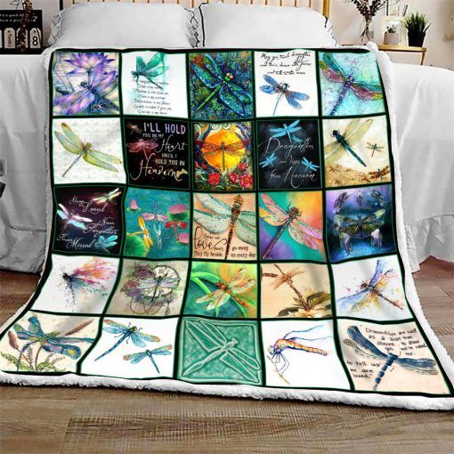 Dragonfly Sherpa Fleece Blanket