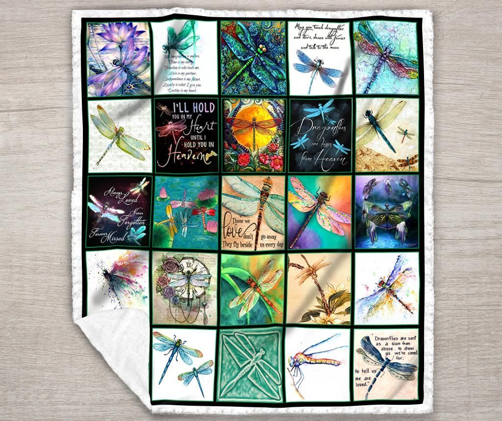 Dragonfly Sherpa Fleece Blanket