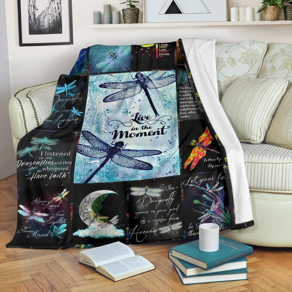 Dragonfly Sherpa Fleece Blanket