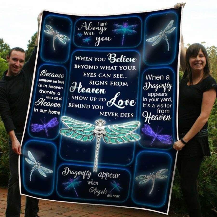 Dragonfly Sherpa Fleece Blanket