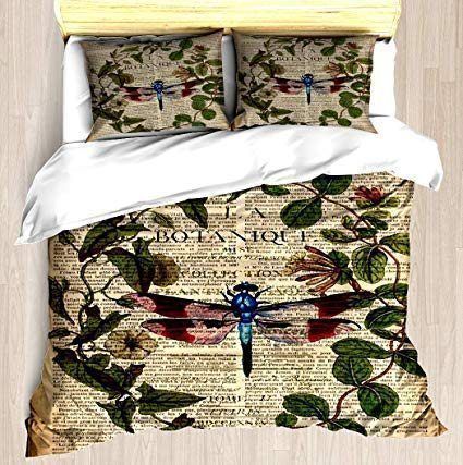 Dragonfly Cotton Bed Sheets Spread Comforter Bedding Set
