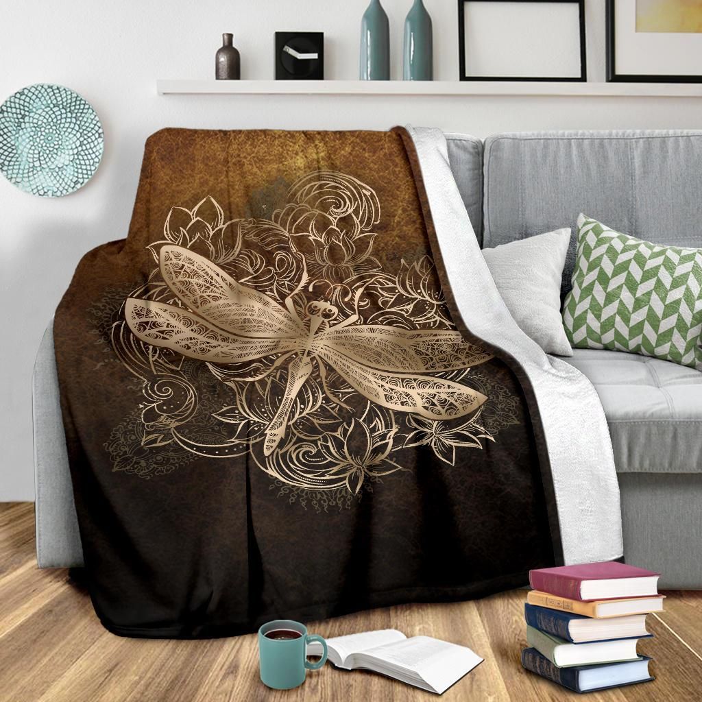 Dragonfly Sherpa Fleece Blanket