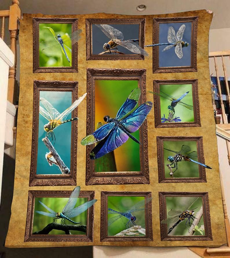 Dragonfly Sherpa Fleece Blanket