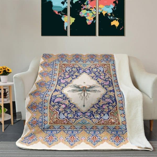 Dragonfly Sherpa Fleece Blanket