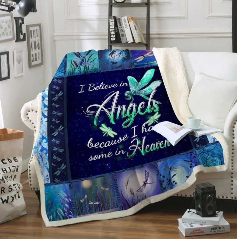 Dragonfly Sherpa Fleece Blanket