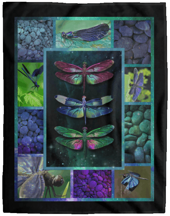 Dragonfly Sherpa Fleece Blanket