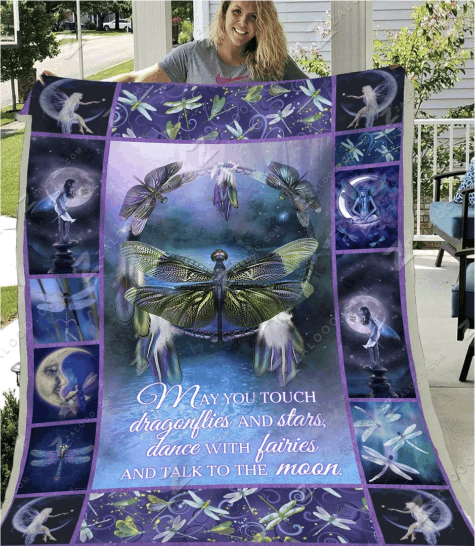 Dragonfly Sherpa Fleece Blanket