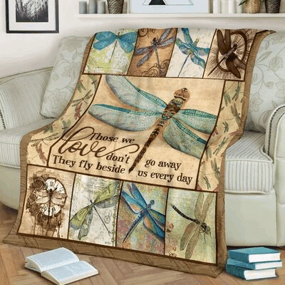 Dragonfly Sherpa Fleece Blanket