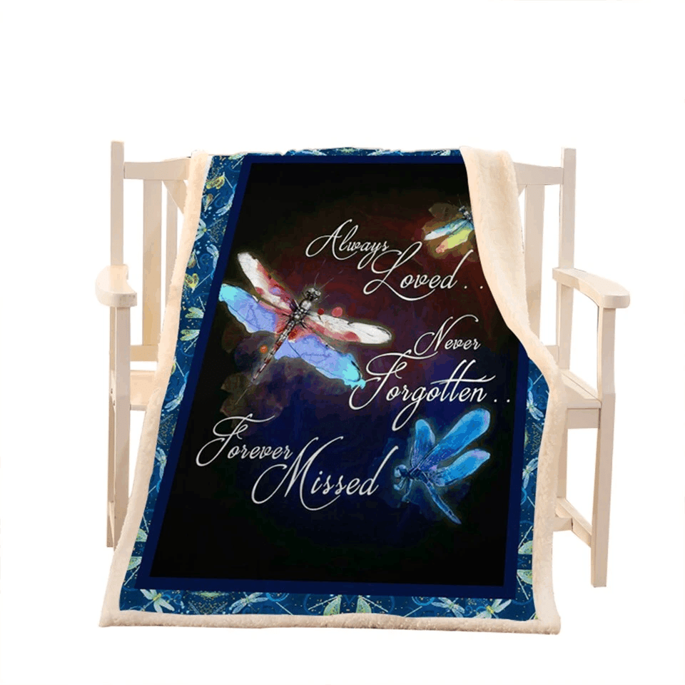 Dragonfly Sherpa Fleece Blanket