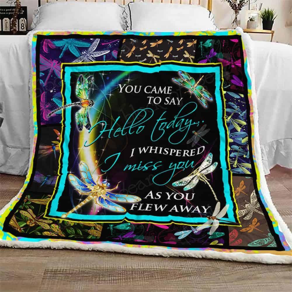 Dragonfly Sherpa Fleece Blanket