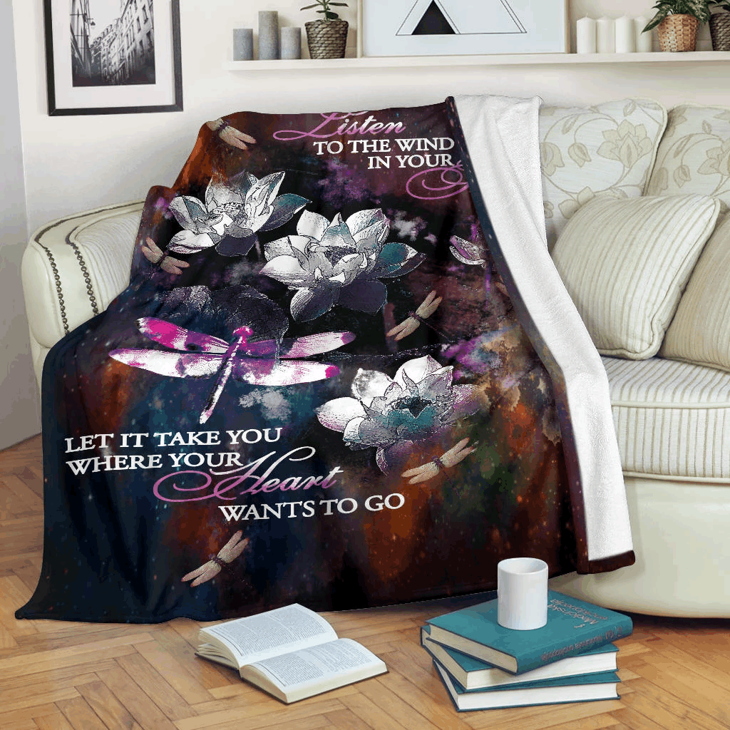 Dragonfly Sherpa Fleece Blanket