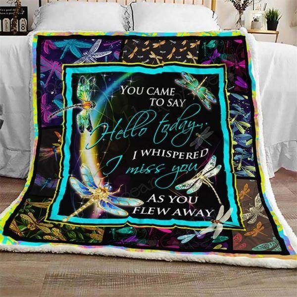 Dragonfly Sherpa Fleece Blanket