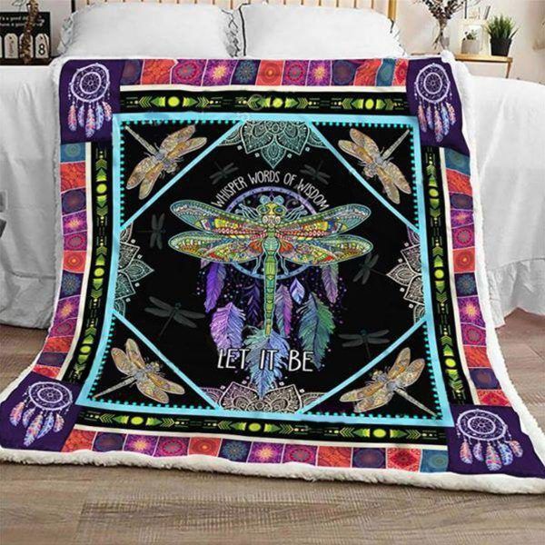 Dragonfly Sherpa Fleece Blanket