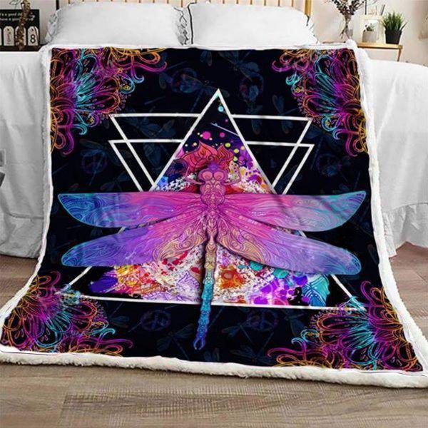 Dragonfly Sherpa Fleece Blanket
