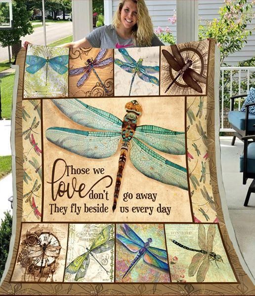 Dragonfly Sherpa Fleece Blanket