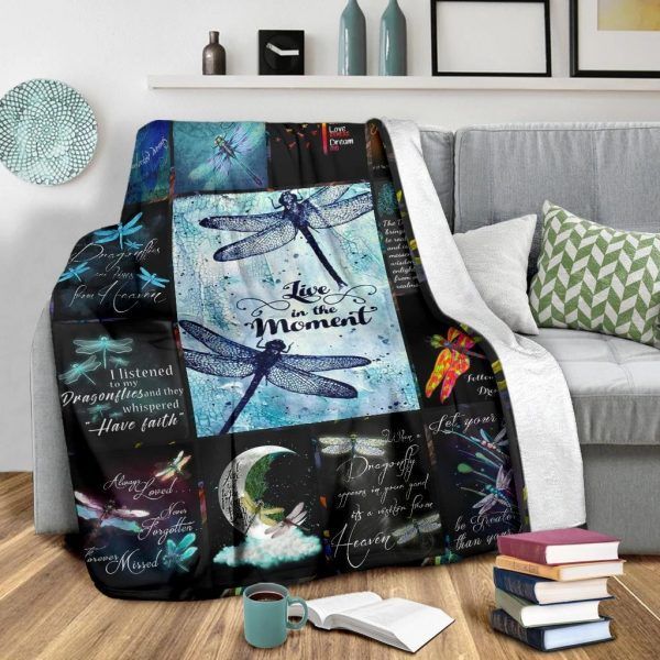 Dragonfly Sherpa Fleece Blanket