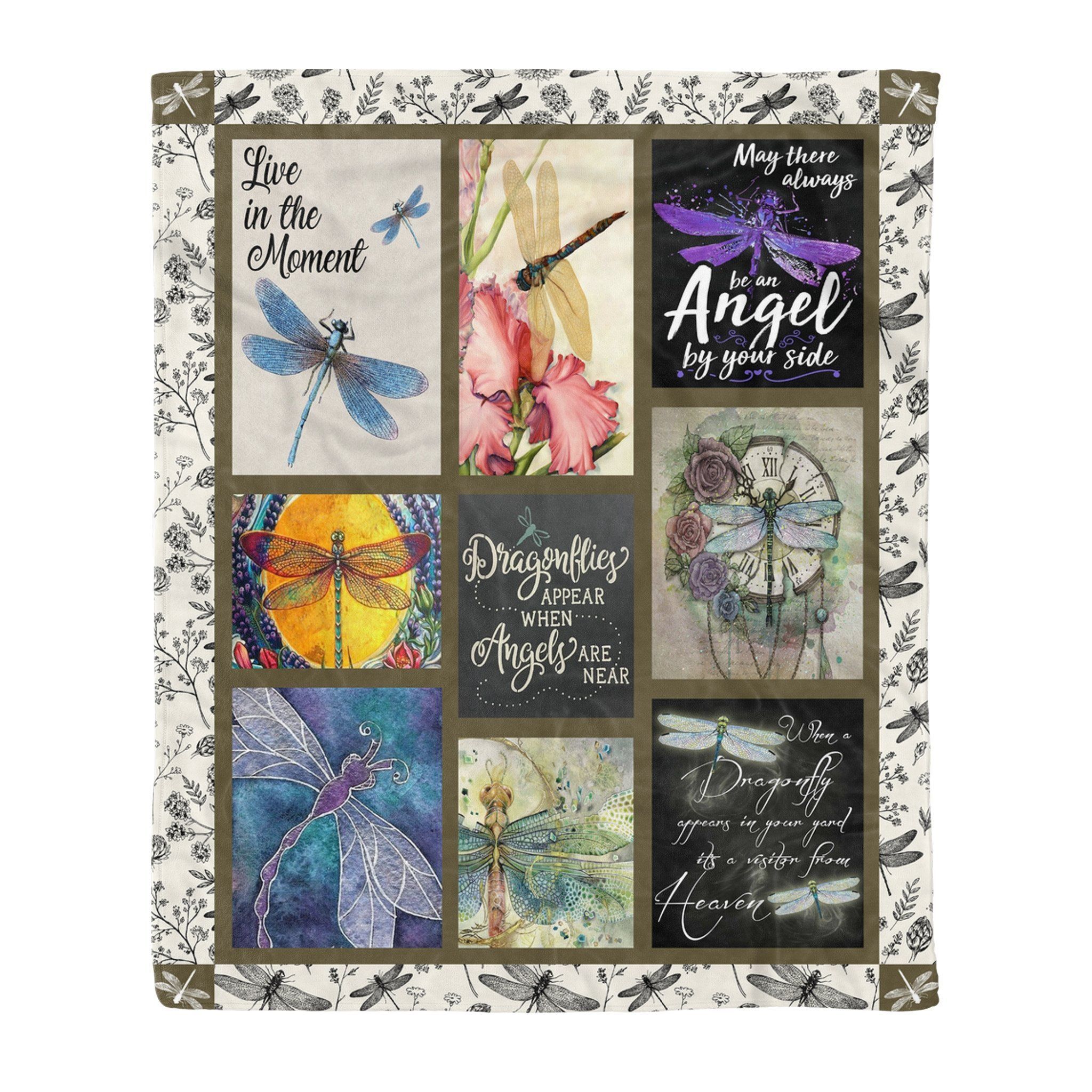 Dragonfly Sherpa Fleece Blanket