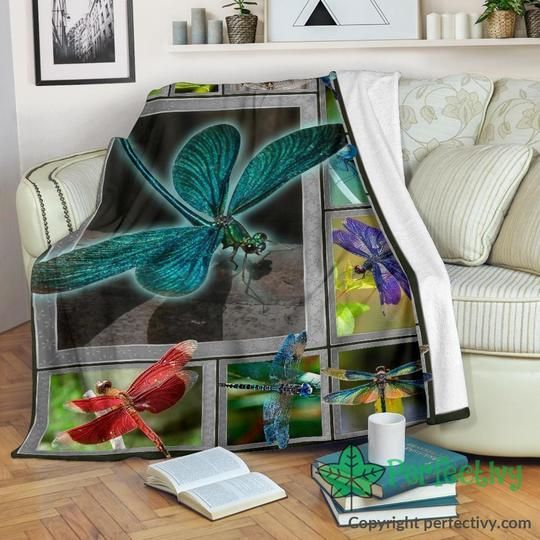 Dragonfly Sherpa Fleece Blanket
