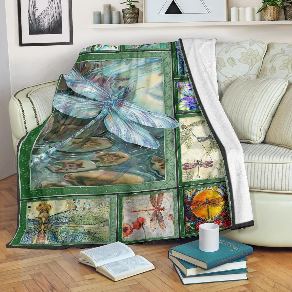 Dragonfly Sherpa Fleece Blanket