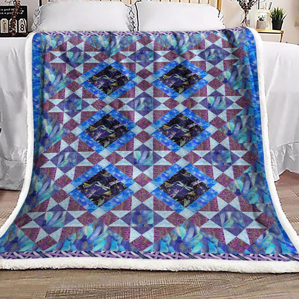 Dragonfly Dance Sherpa Fleece Blanket