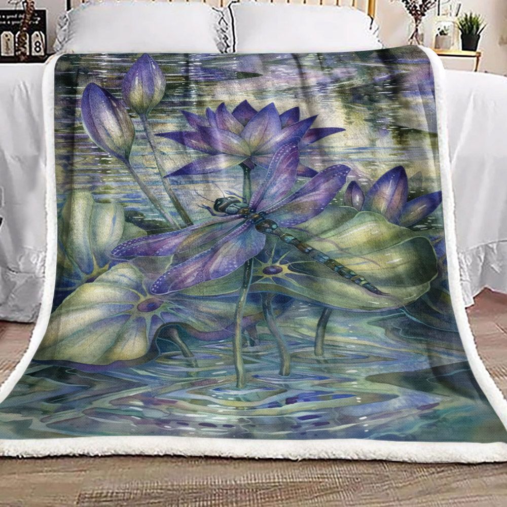 Dragonfly Sherpa Fleece Blanket