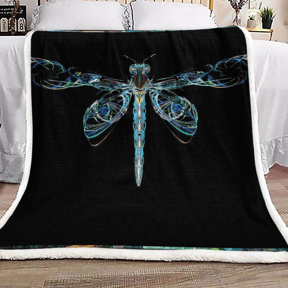 Dragonfly Sherpa Fleece Blanket