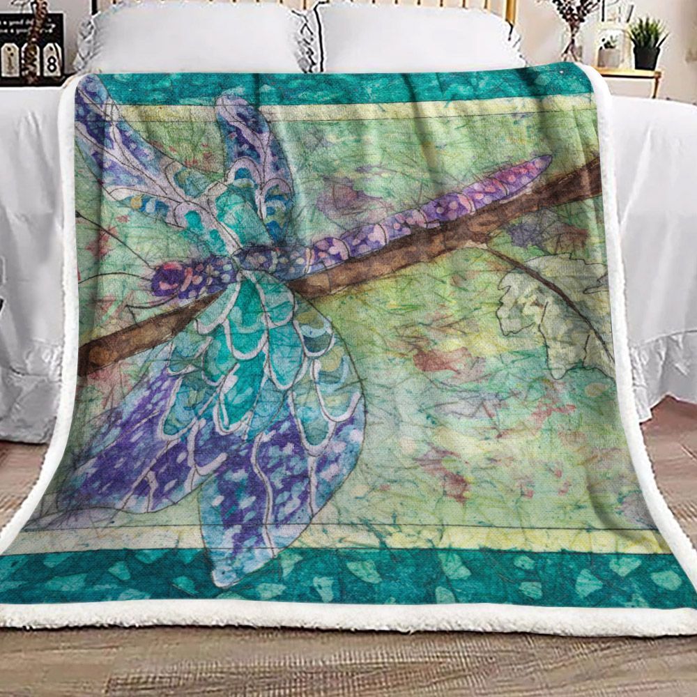 Dragonfly Sherpa Fleece Blanket