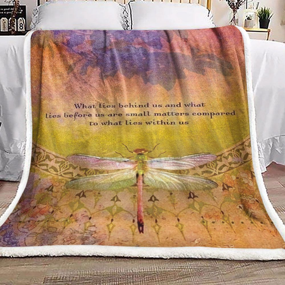 Dragonfly Sherpa Fleece Blanket