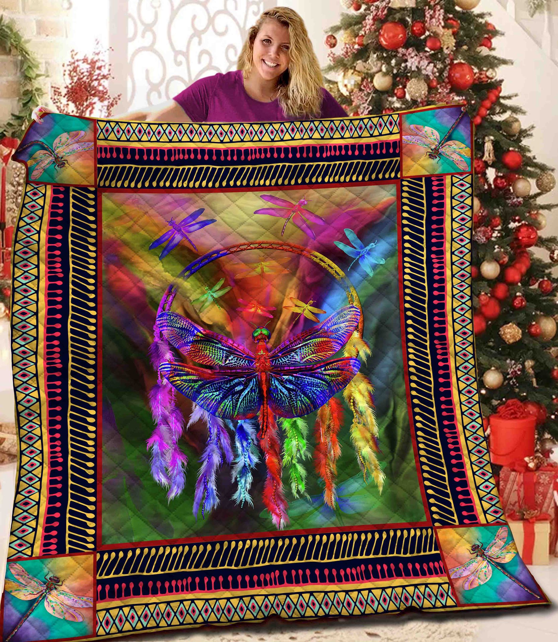 Dragonfly Dreamcatcher Quilt Blanket BBB011132SM