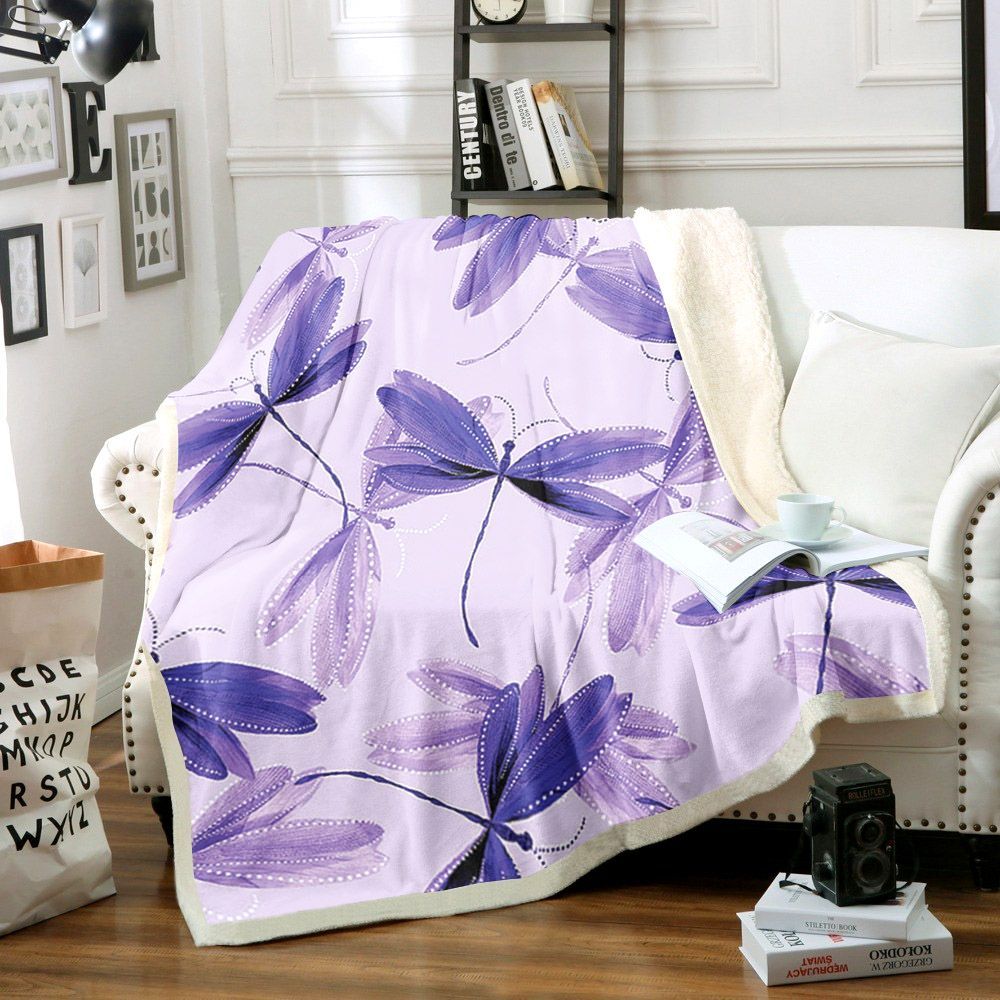Dragonfly Dreams Sherpa Fleece Blanket