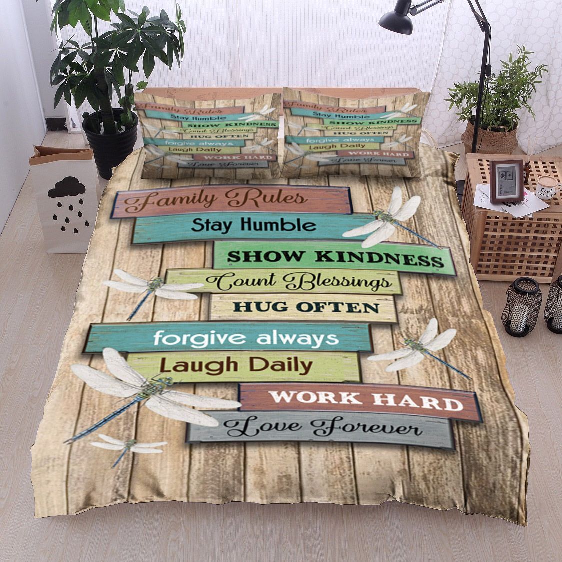 Dragonfly Family Rules Bedding Set