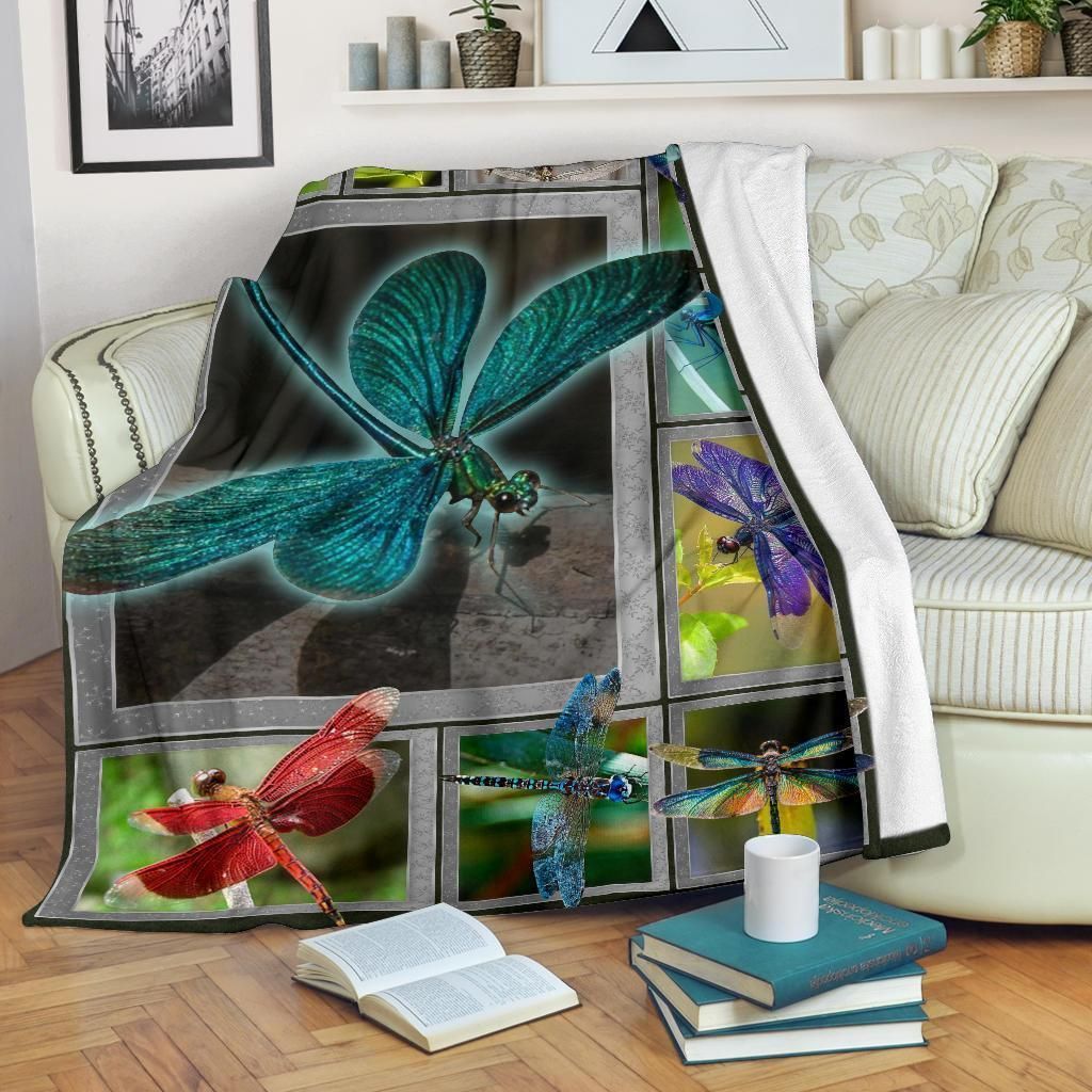 Dragonfly Fleece Blanket Frame Gift For Dragonfly Lovers