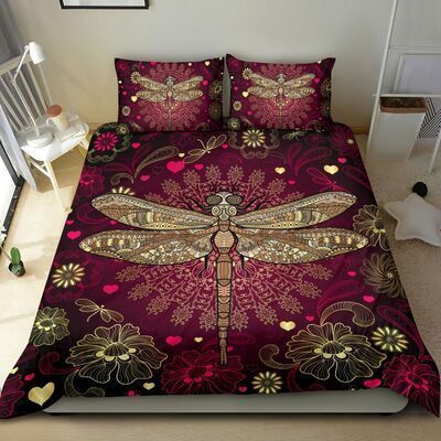 Dragonfly Floral Bedding Set