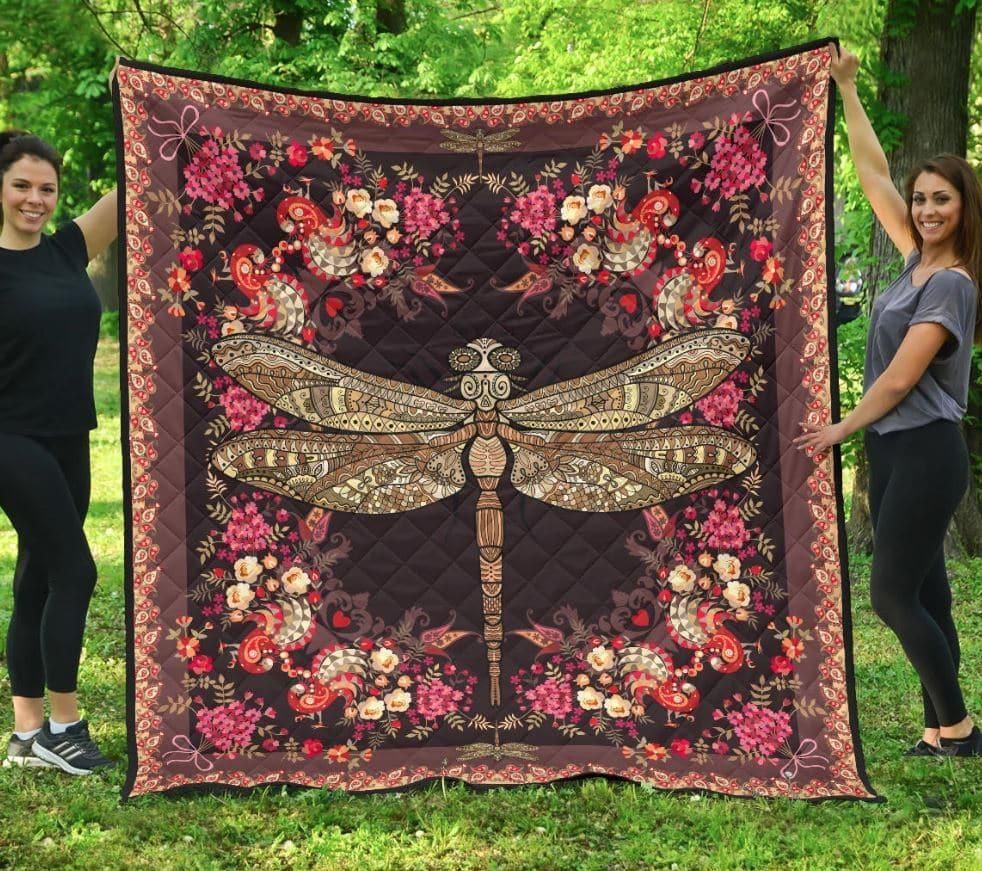 Dragonfly Floral Dragonfly Quilt Blanket DHC3112386TD