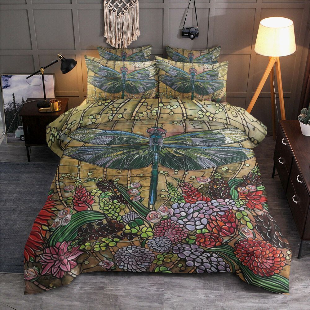 Dragonfly Flower Bedding Set