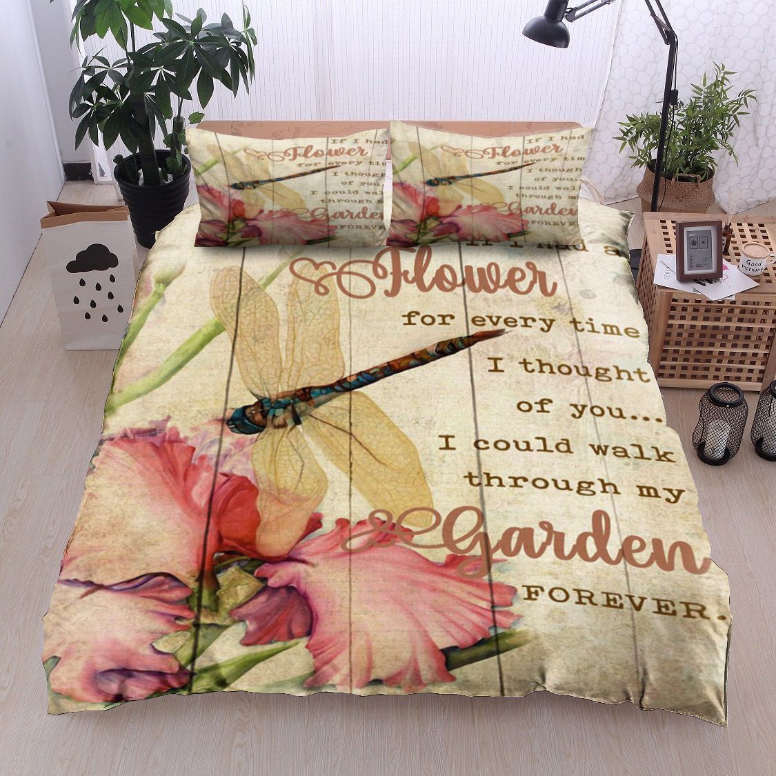 Dragonfly Flower Bedding Set