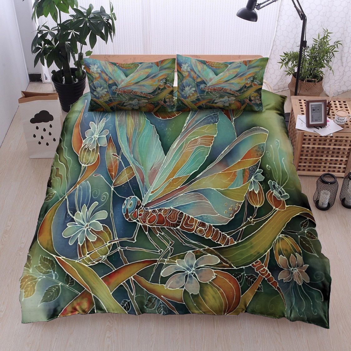 Dragonfly Flower Bedding Set