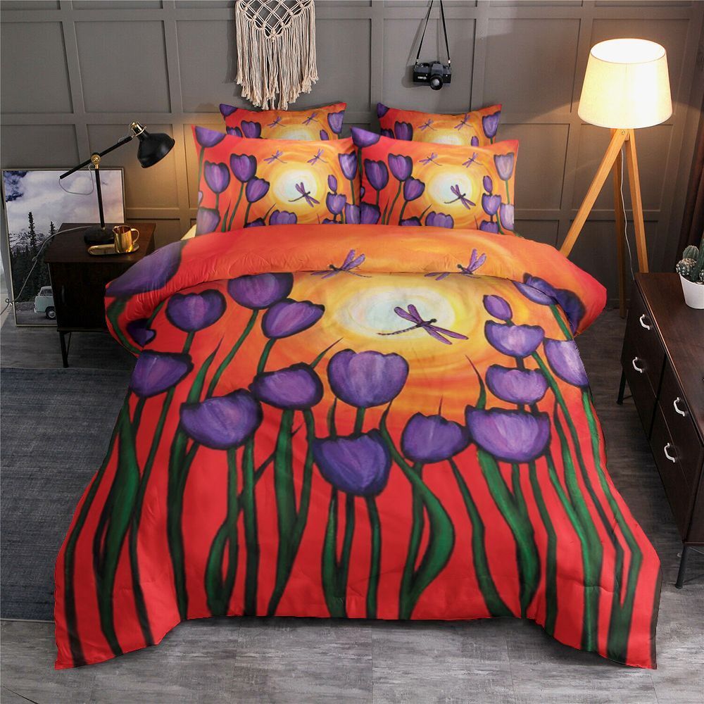Dragonfly Flower Bedding Set