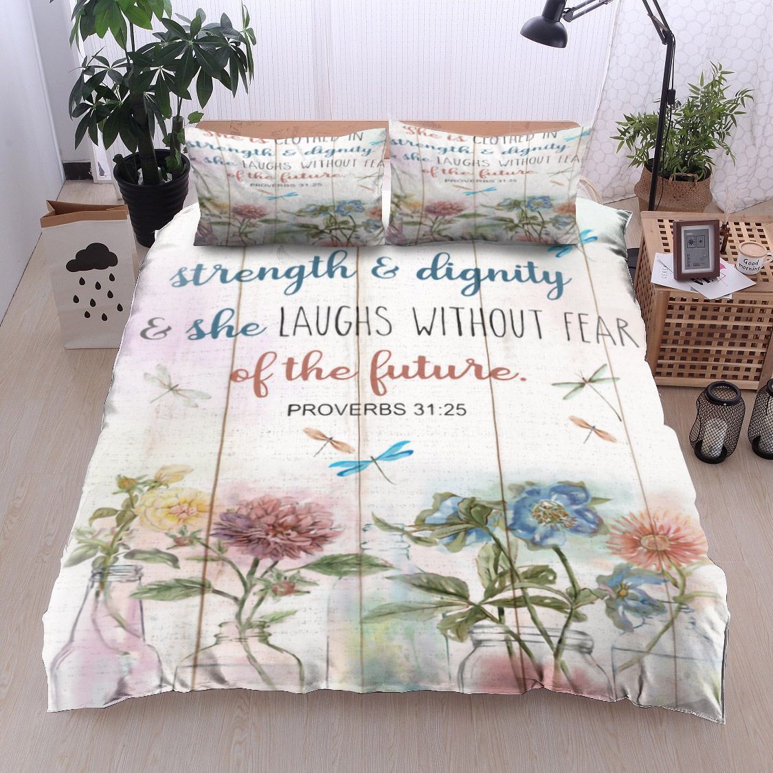Dragonfly Flower She Is Bedding Set